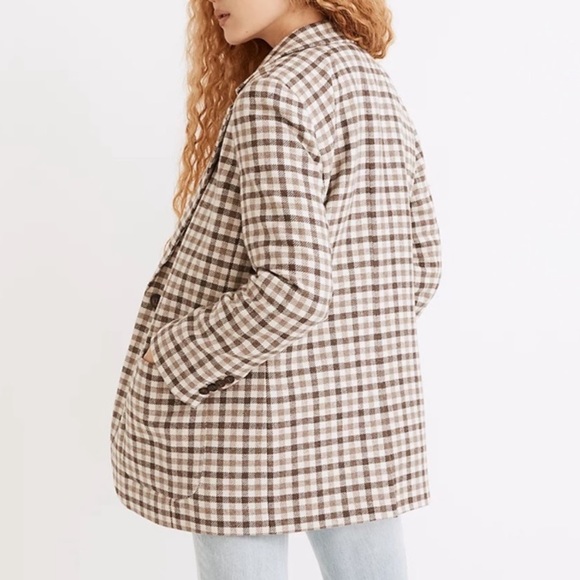 Madewell Larsen Blazer in Undyed Check - Picture 3 of 8